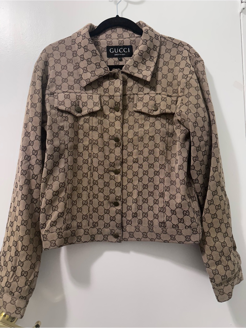 Gucci Beige Monogram Denim Jacket